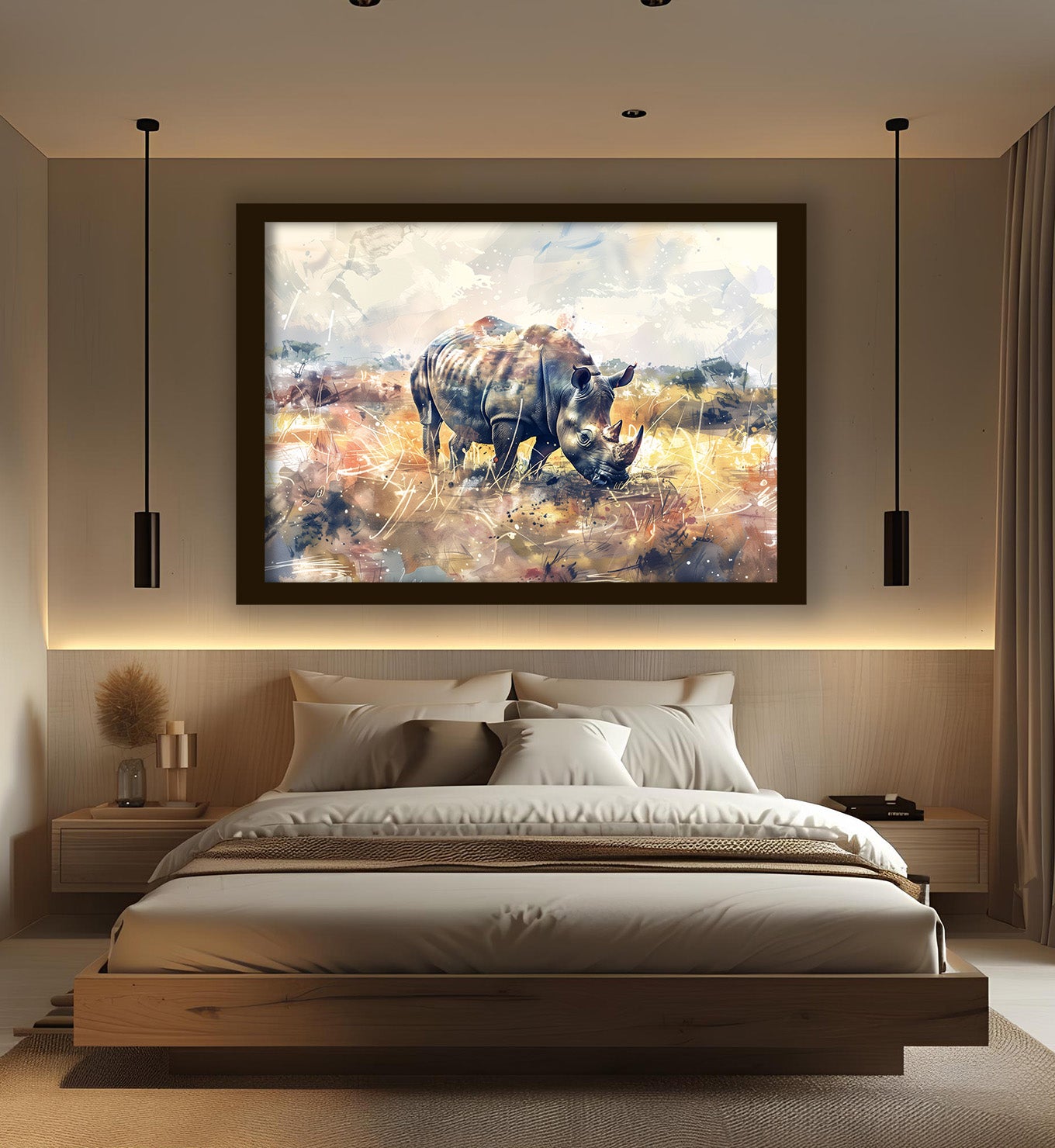 Rhino in Ochre and Gold