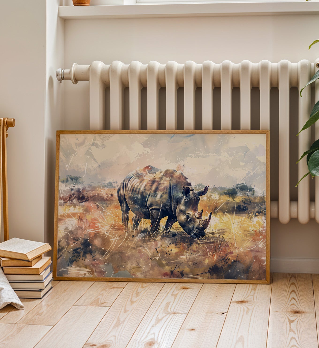 Rhino in Ochre and Gold