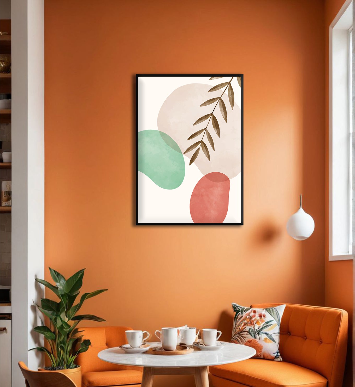 Teal & Terracotta Leaves