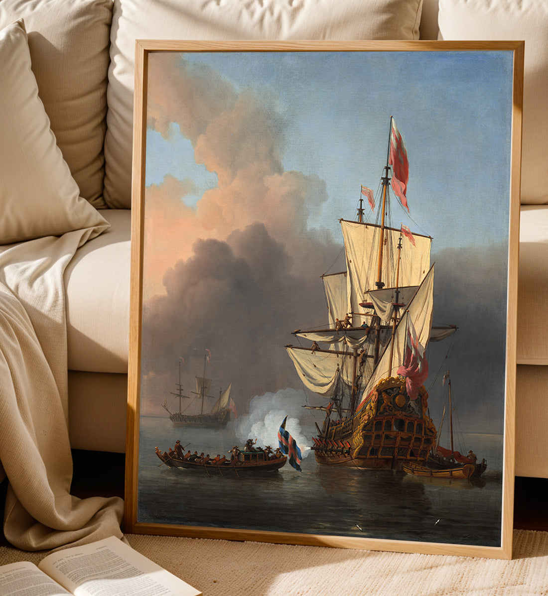 An English Warship Firing a Salute