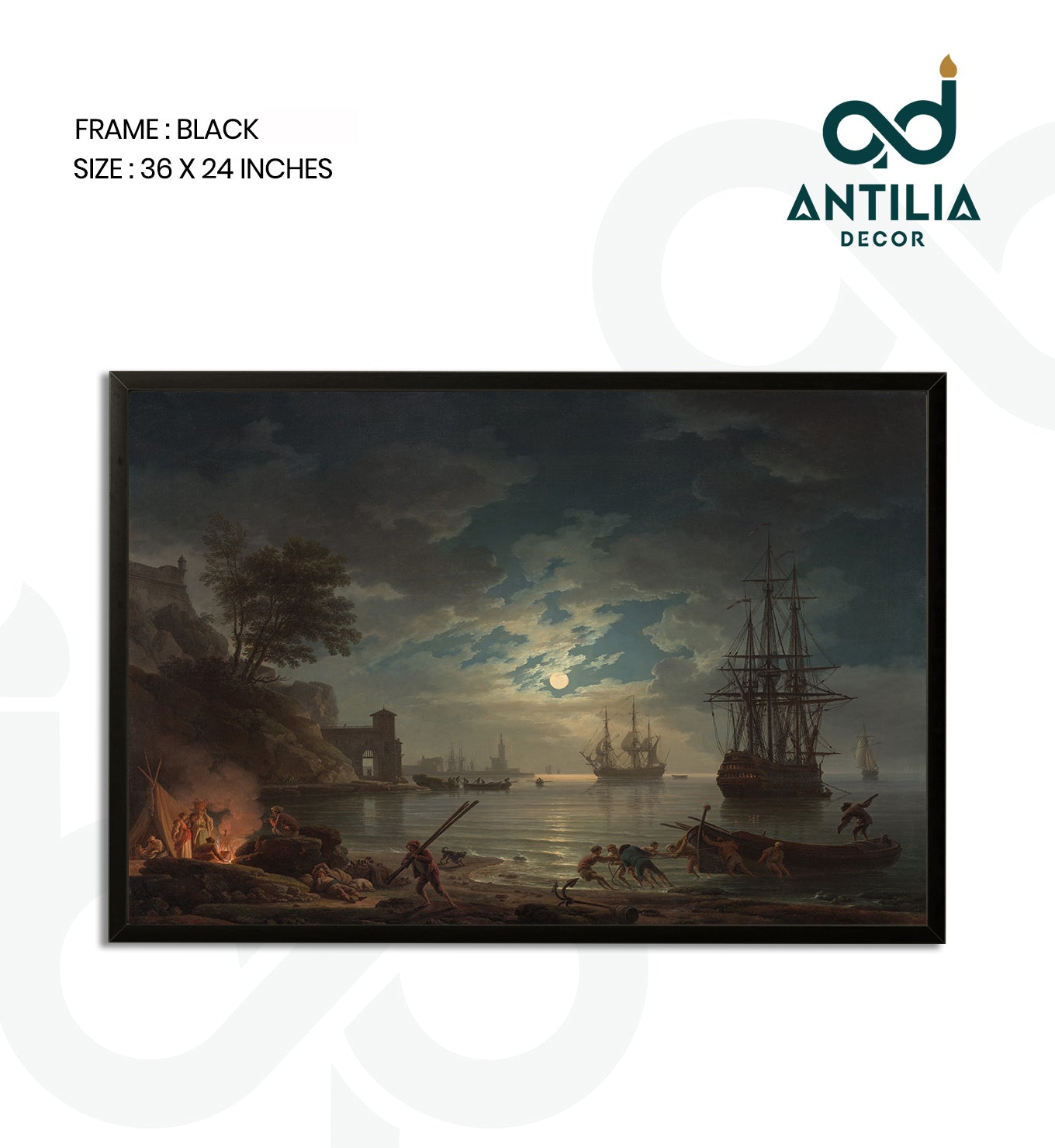 Moonlight by Claude-Joseph Vernet