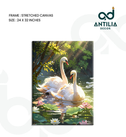 Swans- Lotus Pool Romance