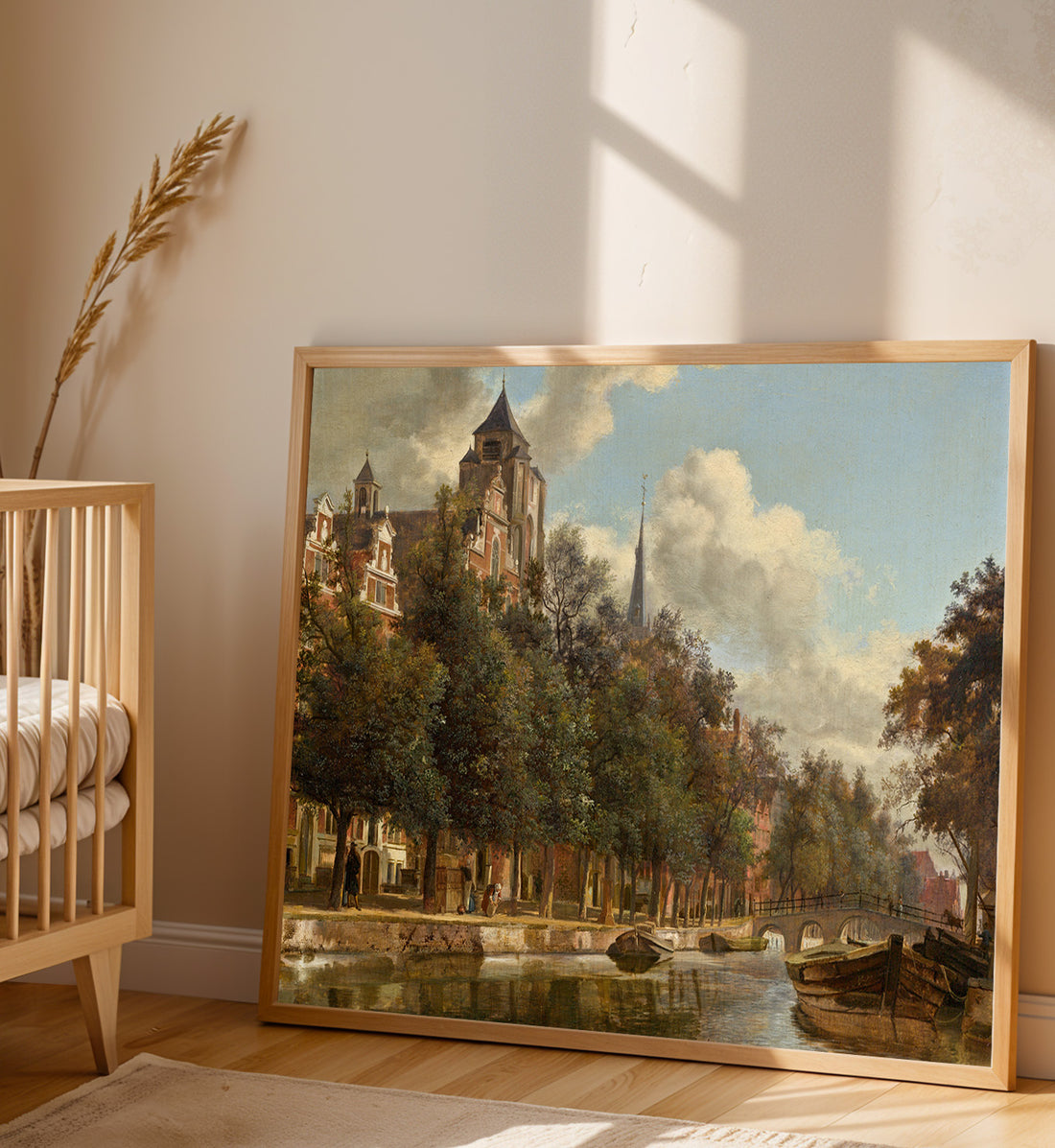 View Down a Dutch Canal by Jan van der Heyden