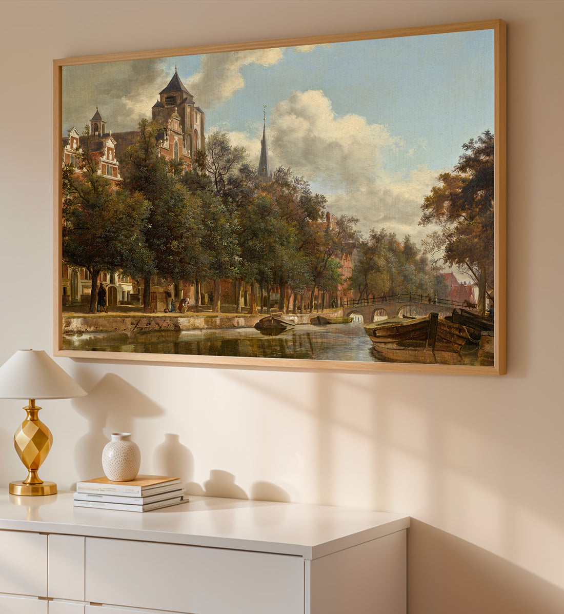 View Down a Dutch Canal by Jan van der Heyden