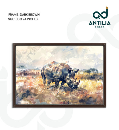 Rhino in Ochre and Gold