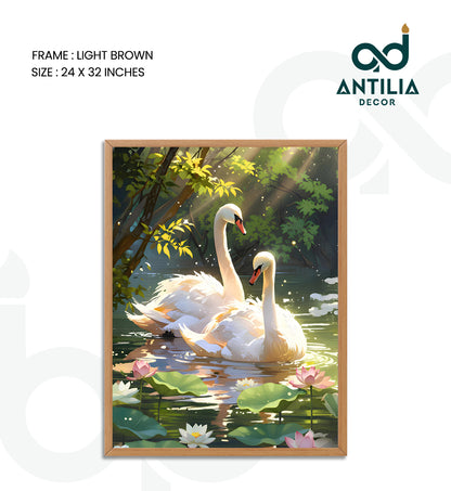 Swans- Lotus Pool Romance