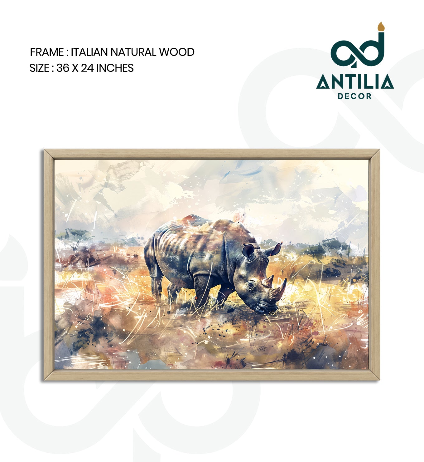 Rhino in Ochre and Gold