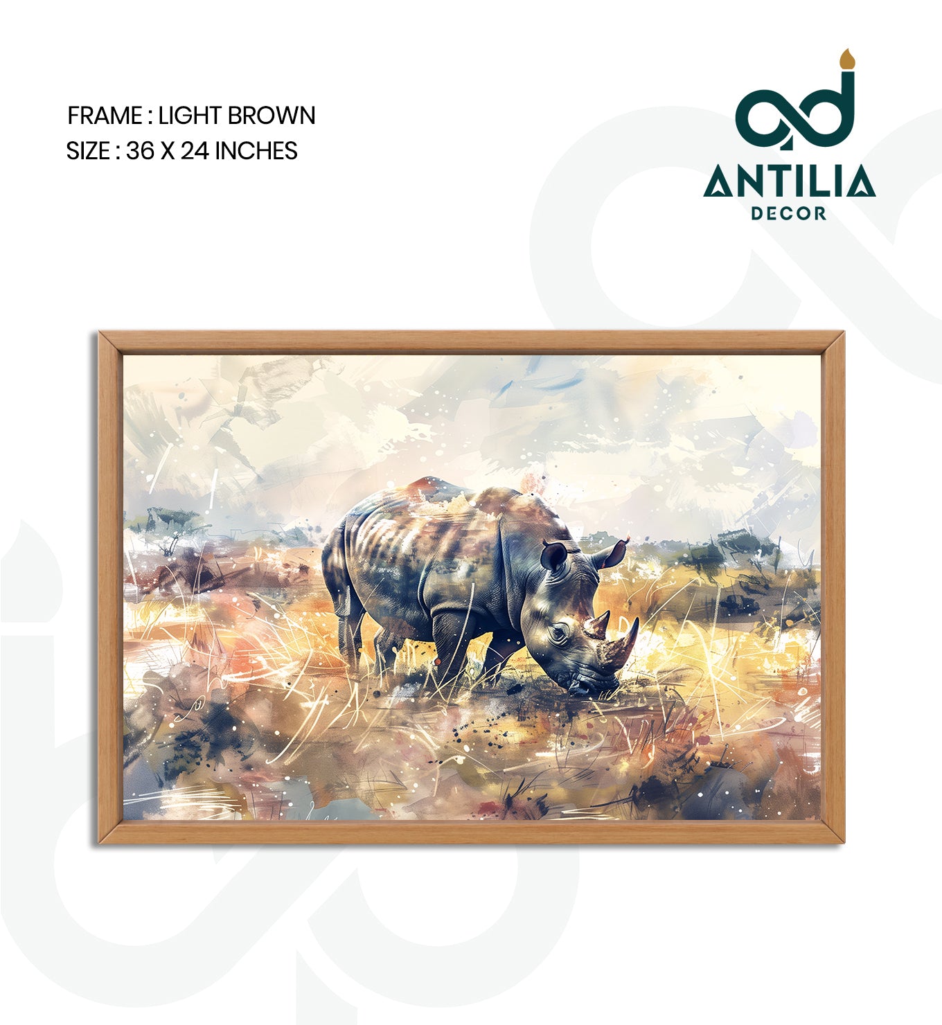 Rhino in Ochre and Gold