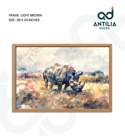 Rhino in Ochre and Gold