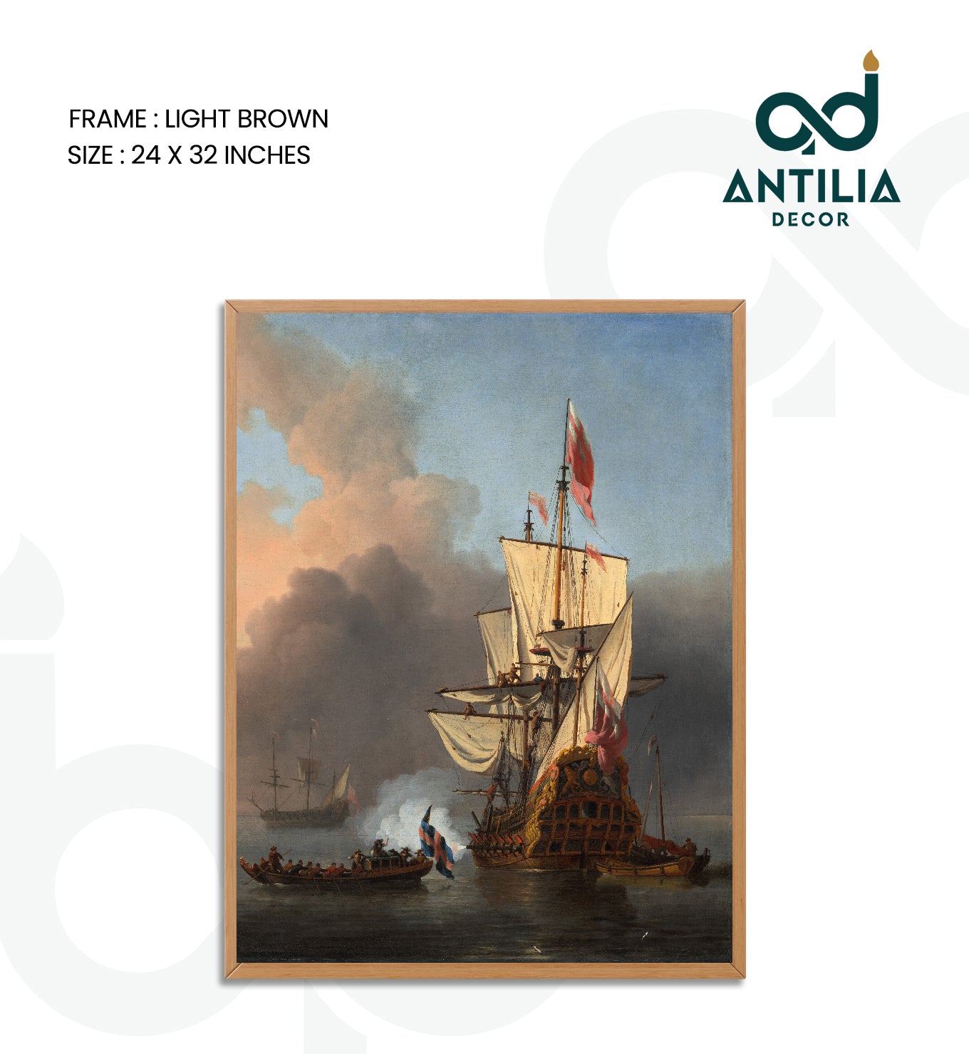 An English Warship Firing a Salute