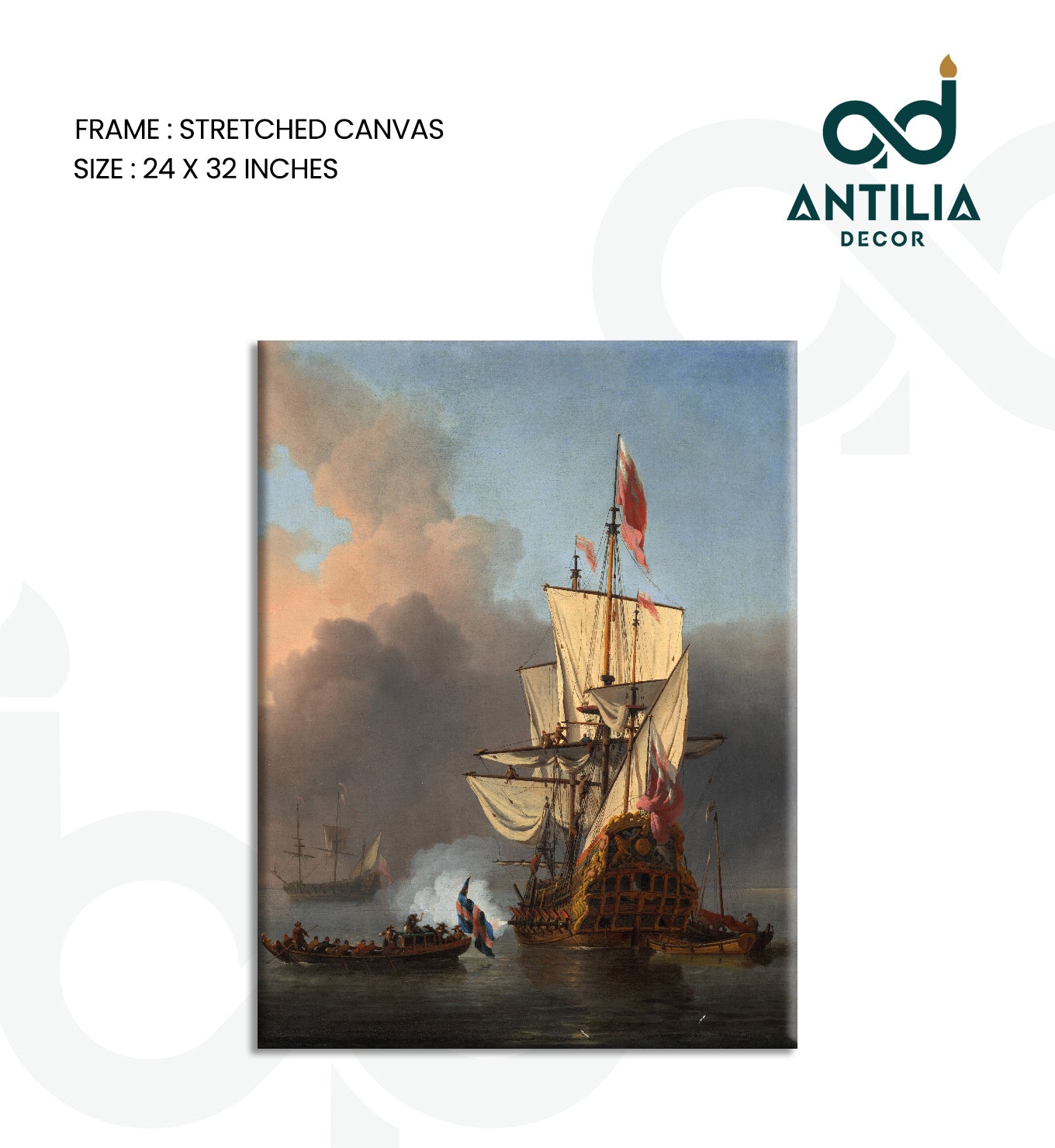 An English Warship Firing a Salute