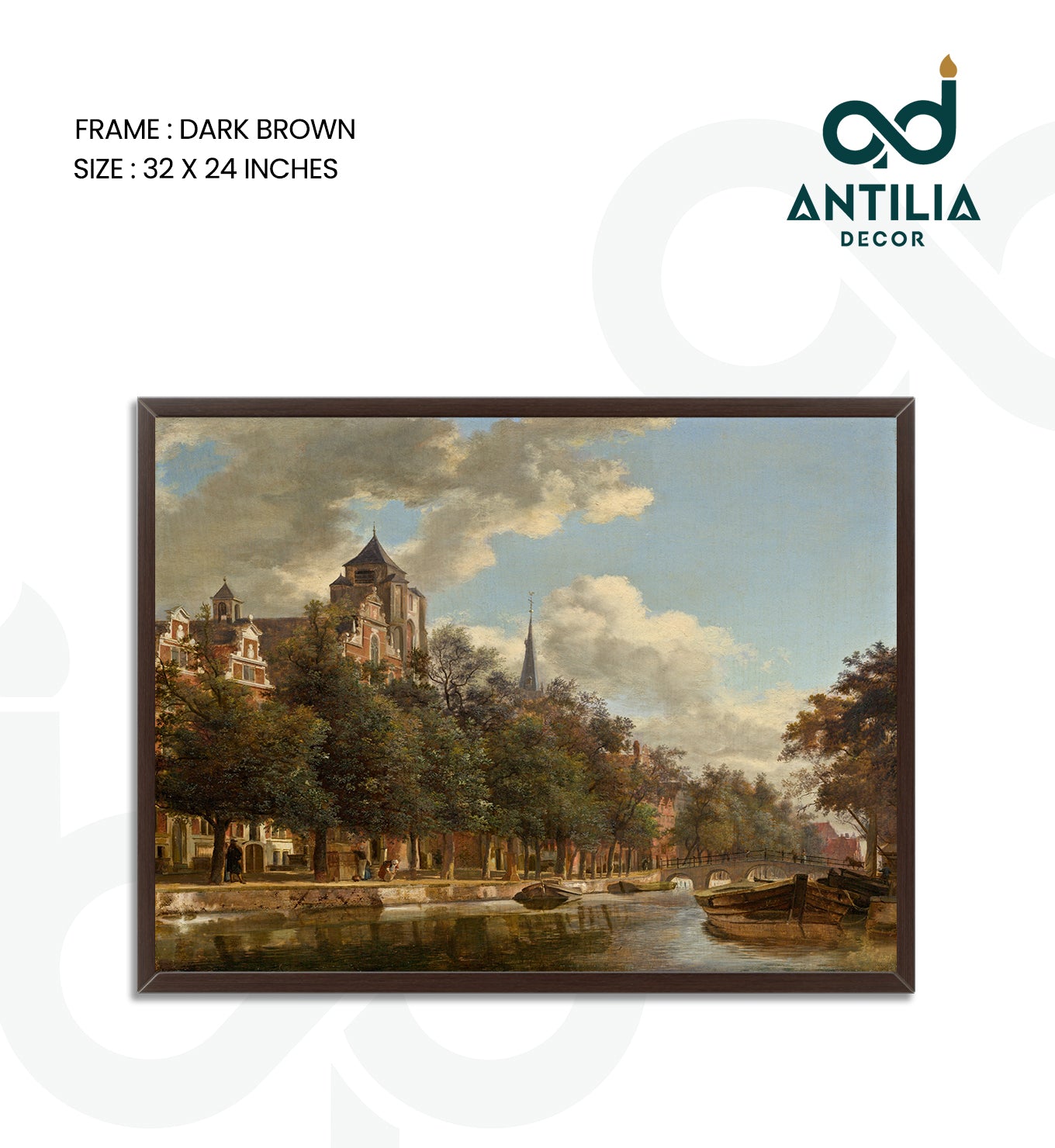 View Down a Dutch Canal by Jan van der Heyden