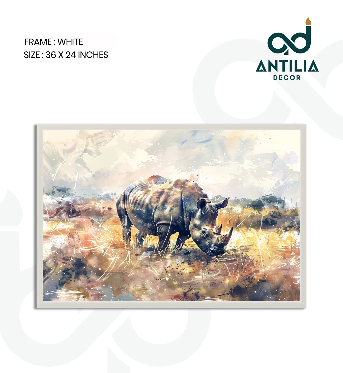Rhino in Ochre and Gold
