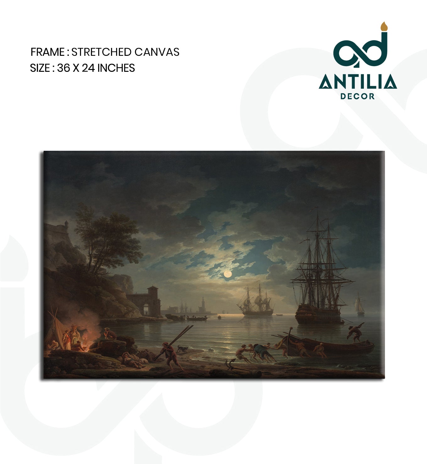 Moonlight by Claude-Joseph Vernet