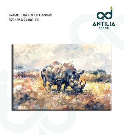 Rhino in Ochre and Gold